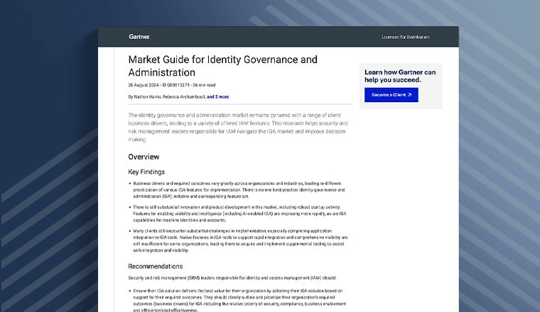 Saviynt included in the 2024 Gartner® Market Guide for Identity Governance and Administration (IGA)